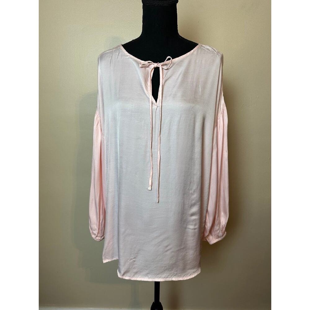 michael stars blush pink bubble sleeve top large flowy blouse
